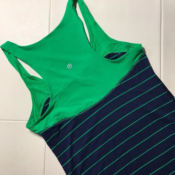 Lululemon Run first base tank slalom stripe green - Picture 3 of 9